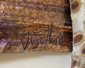 Original leopard MEtal Art Signed	17x29x3.5in	HxWxD
