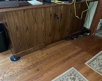 Large wooden office desk