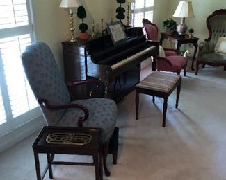 Piano and parlor chairs
