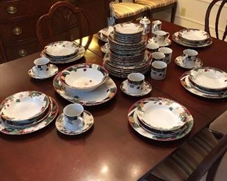 Beautiful china on mahogany table