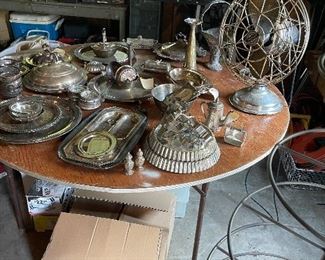 Silver plate table full