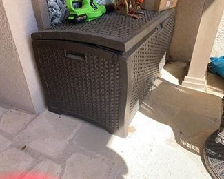 $58- Woven Suncast storage box 