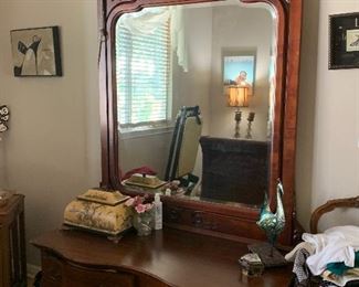 $775- Amazing Victorian double serpentine front dresser 