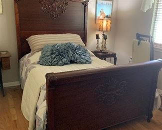 $1050- OBO- Gorgeous circa 1860 -  1880 Full size confederate bed with new mattress and boxsprings 