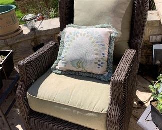 $125- Unusual Woven garden  reclining chair ( a rare offering) 