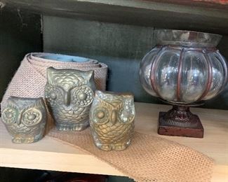 set of 3 owls