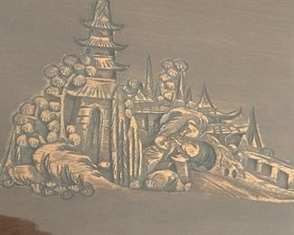 4pc Vtg. stackable carved tables