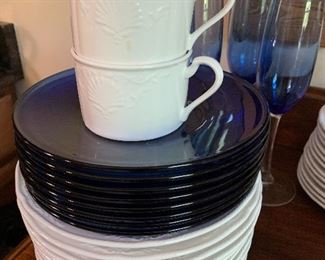 Mikasa Ultra Ceram dishes & Cobalt blue plates