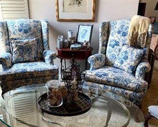 Oval Glass and Brass Coffee Table