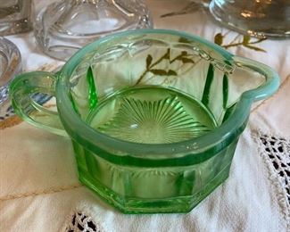 Green Depression Creamer