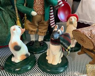 Large collection of Byers Christmas Carolers and their pets too.