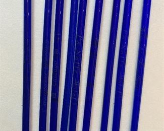9 Vtg. Chicago Hotel cobalt blue stir sticks