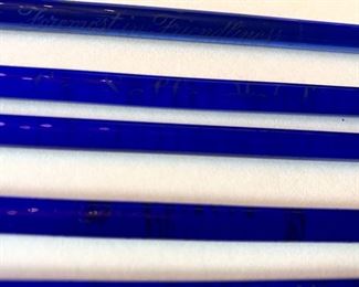 Vtg. Chicago Hotel cobalt blue stir sticks