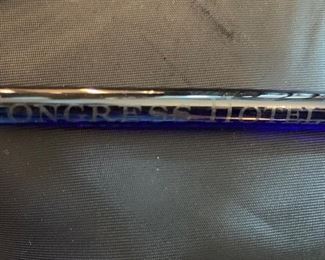 2 Vtg. Congress Hotel cobalt blue stir sticks