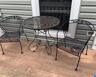 Wrought iron 3pc patio set 