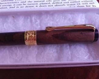 Writing Pen made from the Tropical Rosewood Cocobolo