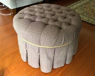 Upholstered tufted footstool
