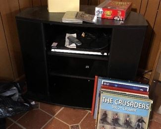 Electronics/TV stand and records
