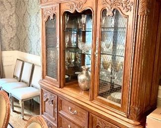 Marge Carson Lighted Triple China Cabinet/Hutch