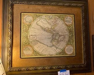 Vintage world map reproduction