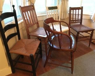 Miscellaneous antique chairs.