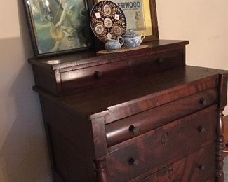 antique chests. Vintage art and posters.