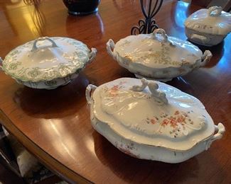 Covered dishes including Haviland Limoges 