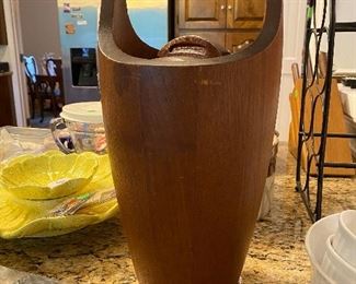 Midcentury Large Teak Ice Bucket by Jens Quistgaard for Dansk Denmark