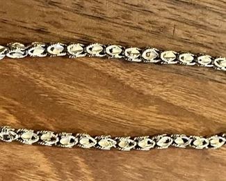 Vintage 14K Yellow Gold Chain Bracelet 7" Long And Weighs 6.5 Grams 