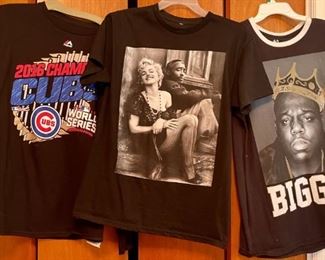 (3) Graphic Tee Shirts With Tupac, Biggie & 2016 Cubs World Series