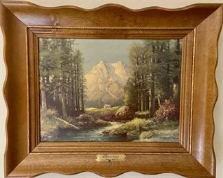 Robert Wood "Majestic Peaks" In Solid Wood Frame
