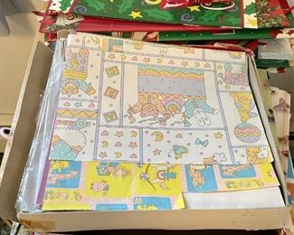 A Large Collection Of Vintage Gift Wrap And Gift Bags (All Occasions) Birthday, Christmas, And More