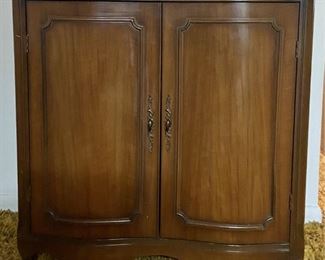 Mid-Century Modern Fruitwood 2 Door Record Cabinet