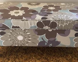 Like New Floral Upholstered Storage Ottoman