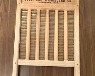 Maid-Rite Columbus Washboard Co. Antique Washboard With Brass Grate