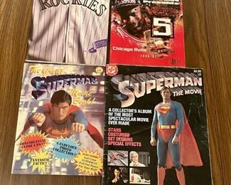 Magazine Lot Including (2) Superman Movie Books (C-62 1978, 1981) Rockies In Edition Volume One