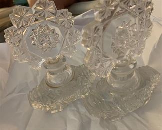 pair of perfume bottles cut glass