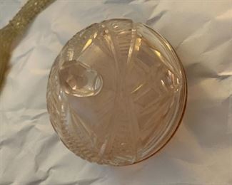 covered glass trinket jar