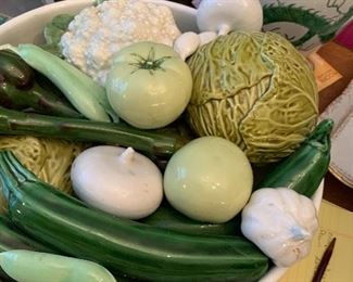 Plentiful bowl of ceramic veggies