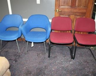 Blue KNOLL OFFICE CHAIRS & MAROON OFFICE CHAIRS