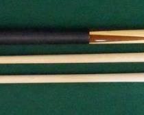 1012 Palmer Pool Cue; Second Catalog, Model B Circa 1968; butt: 28 1/2", 14.7 oz; shaft #1: 28 1/2", 4.2 oz, 12.75mm; shaft #2: 28 3/4", 3.8 oz, 13mm; total length 57" and 57 1/4"; total weight 18.9 oz and 18.5 oz; unrefinished original, house cue conversion, dacron wrap, butt is straight, shaft #1 is straight, butt #2 has a slight taper roll; window reads "Original by Palmer" on silver foil; excellent original condition