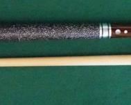 1032 Sol Rich Cue - Starfire Jet Model Starfire Jet model; butt: 28 1/2", 16 oz; shaft: 28 1/2", 3.9 oz, 13.6mm; total length is 57"; total weight is 19.9 oz; refinished by Proficient Billiards, Ephrata, PA, linen wrap, 24 MOP inlays, rolls straight, mint condition