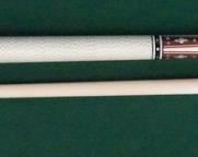1033 Adam HOF Series - Paradise Tribute Cue Frank Paradise tribute cue; butt: 28", 14.2 oz; shaft: 29", 4.2 oz, 13.2mm; total length is 57"; total weight is 18.4 oz; like new, linen wrap, everything is straight, 80 MOP inlays, mint condition