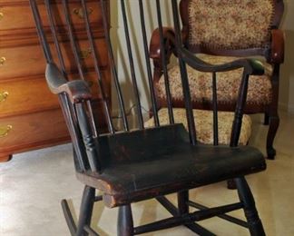 ANTIQUE STENCILED ROCKER