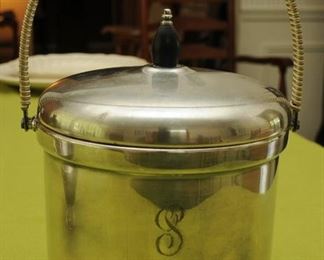 SHEFFIELD SILVERPLATE ICE BUCKET w/ PYREX LINER