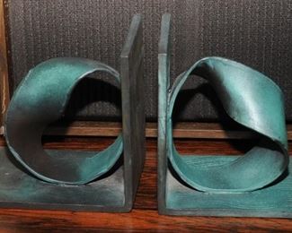 Chris & Pat Shatsby ~ Brutalist Bronze BOOKENDS