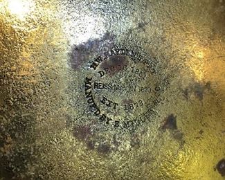 Underside of 1870’s brass bucket in previous photo