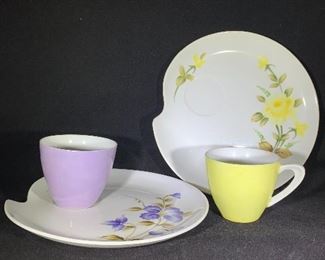 vintage snack plate and cup set