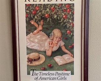 American Girl framed reading poster