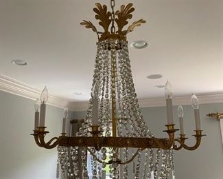 3/$950 NOW  $1,150 French chandelier 8 lights 53"L to the top + 44"L to the finial x 34" D.
